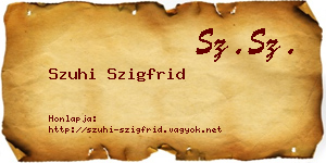 Szuhi Szigfrid névjegykártya